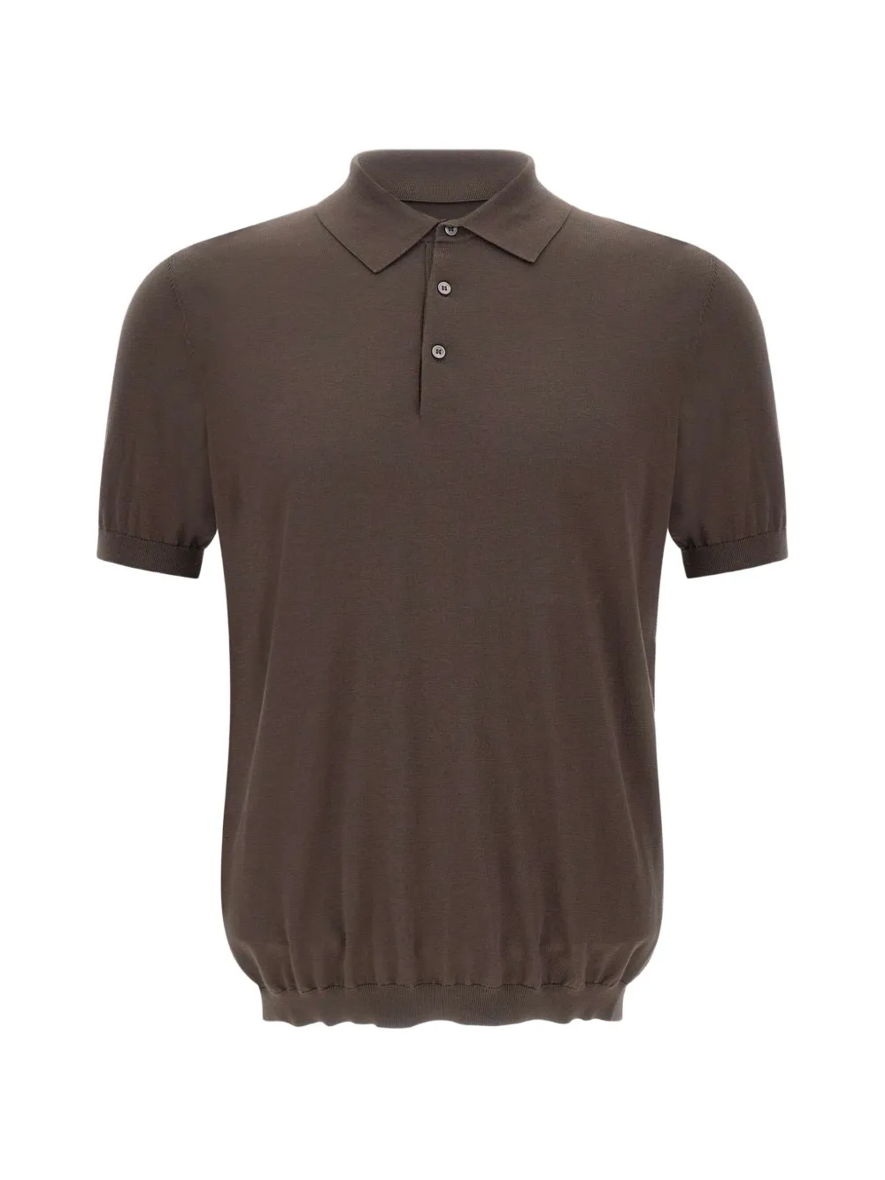 Kangra ribbed short-sleeved polo shirt - Braun