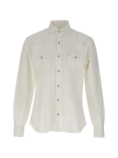 Barba flap-pocket button-fastening shirt