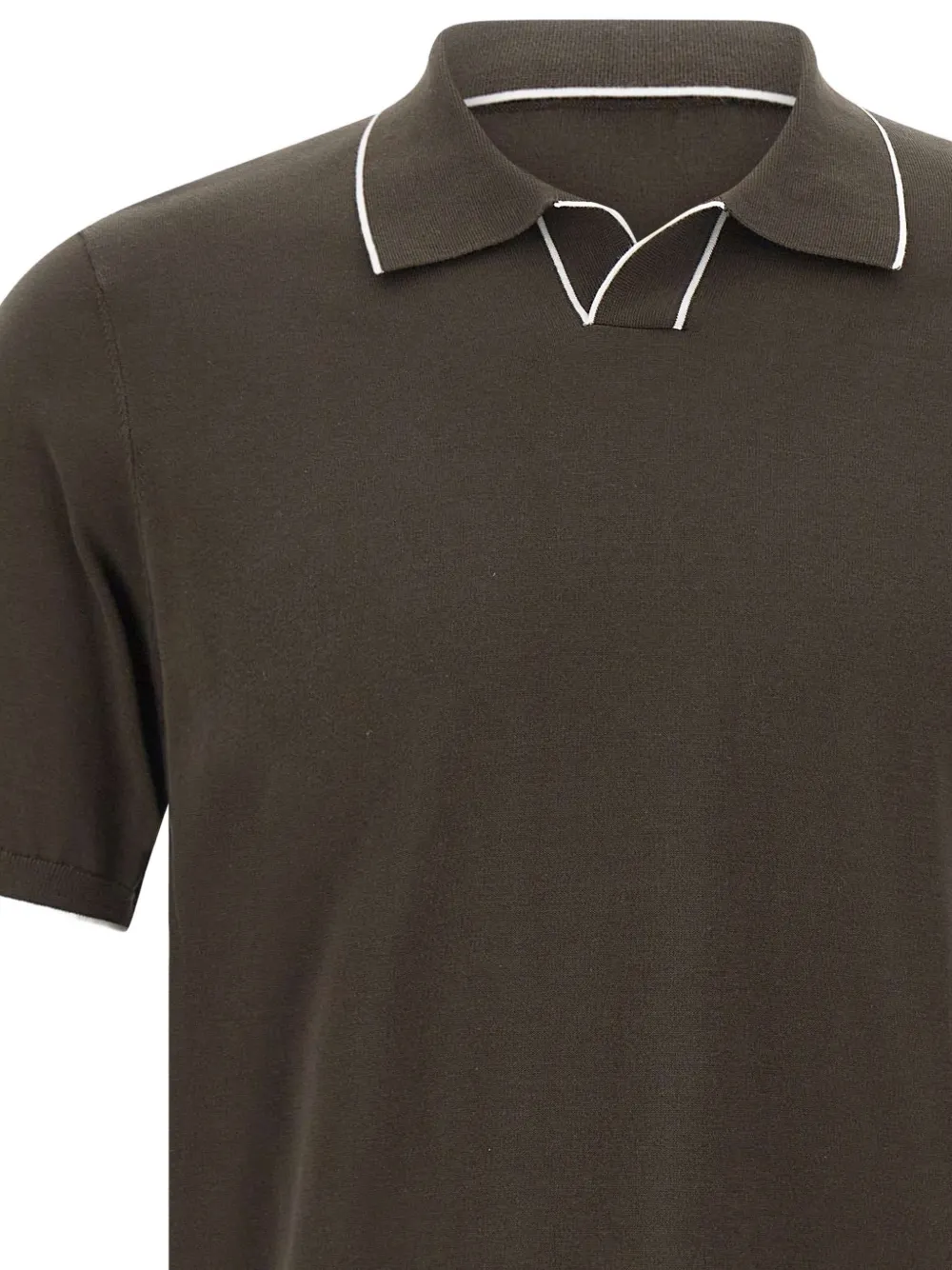 Kangra T-shirt met polokraag en afwerking Bruin