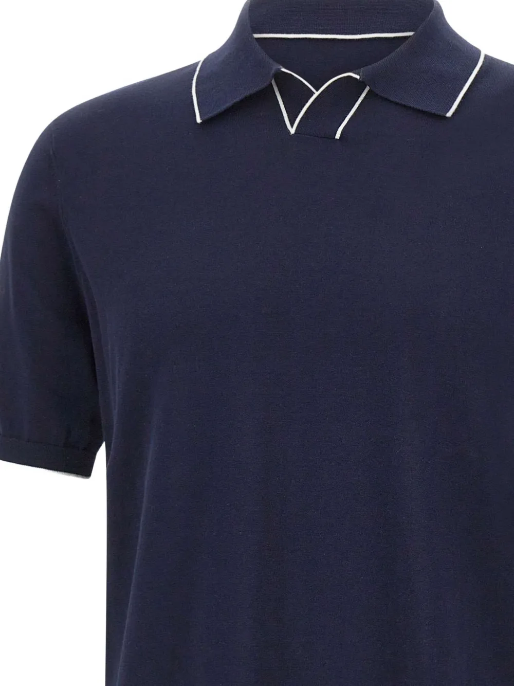 Kangra T-shirt met contrasterende afwerking en polokraag Blauw