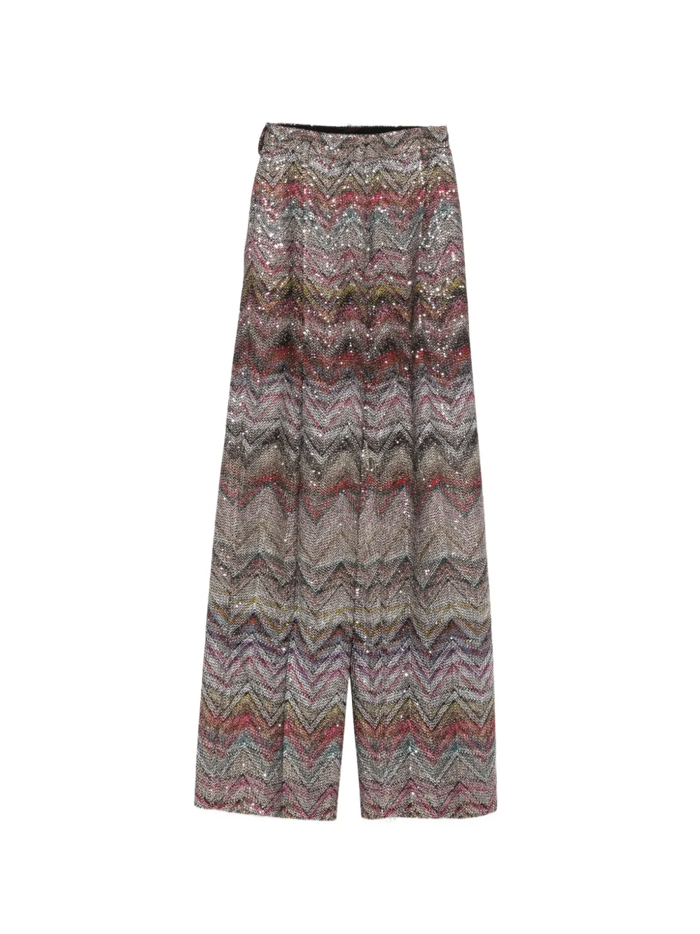 Missoni Pre-Owned chevron-pattern straight trousers - Argento