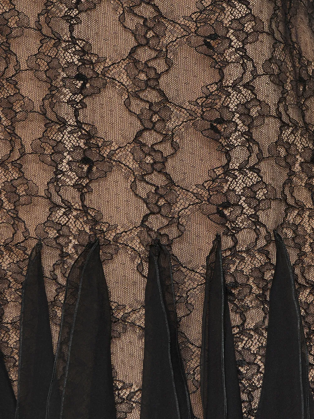 Valentino Garavani lace-panelled handkerchief-hem dress Zwart