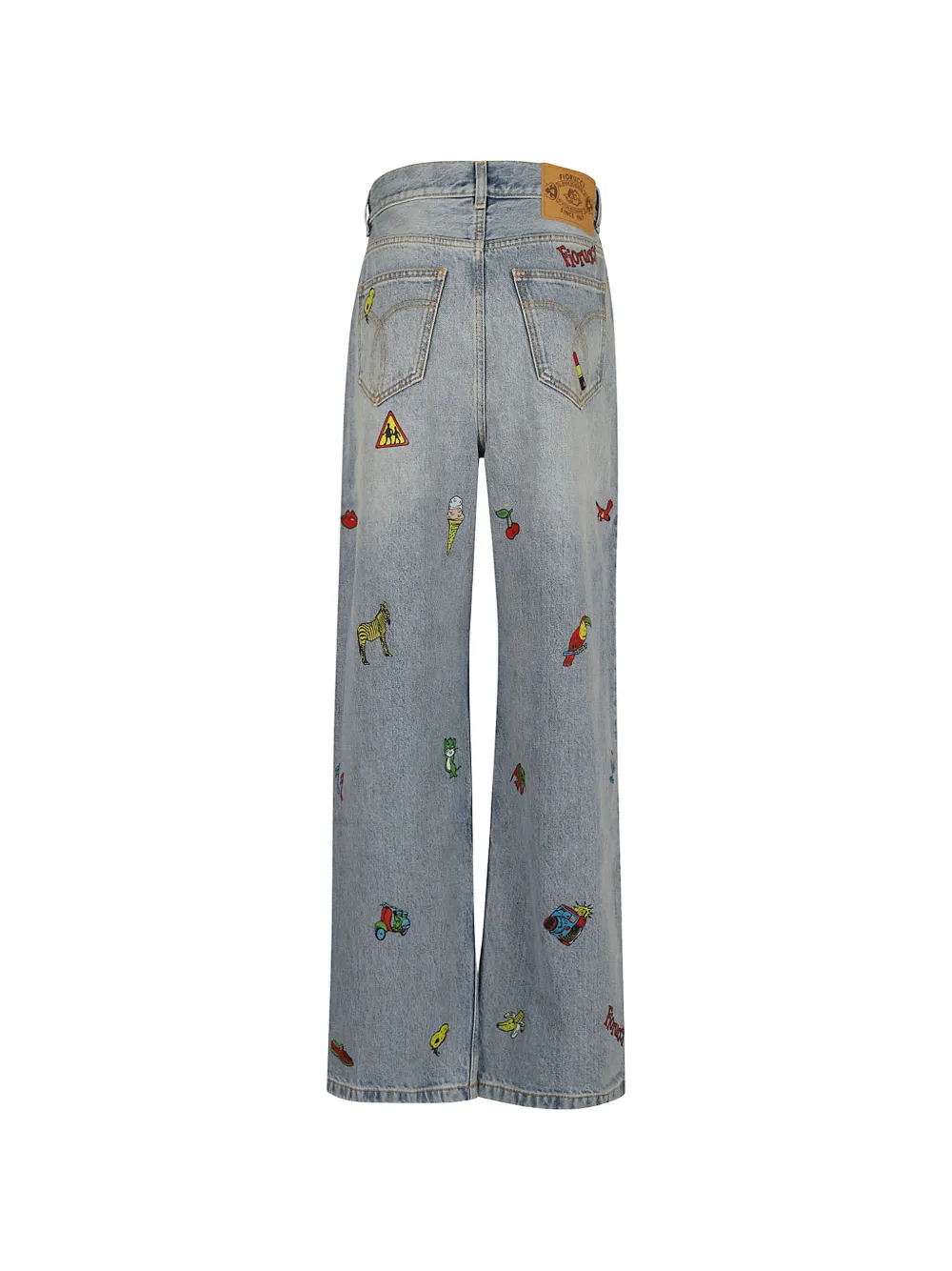 Fiorucci Straight jeans met speelgoedprint Blauw