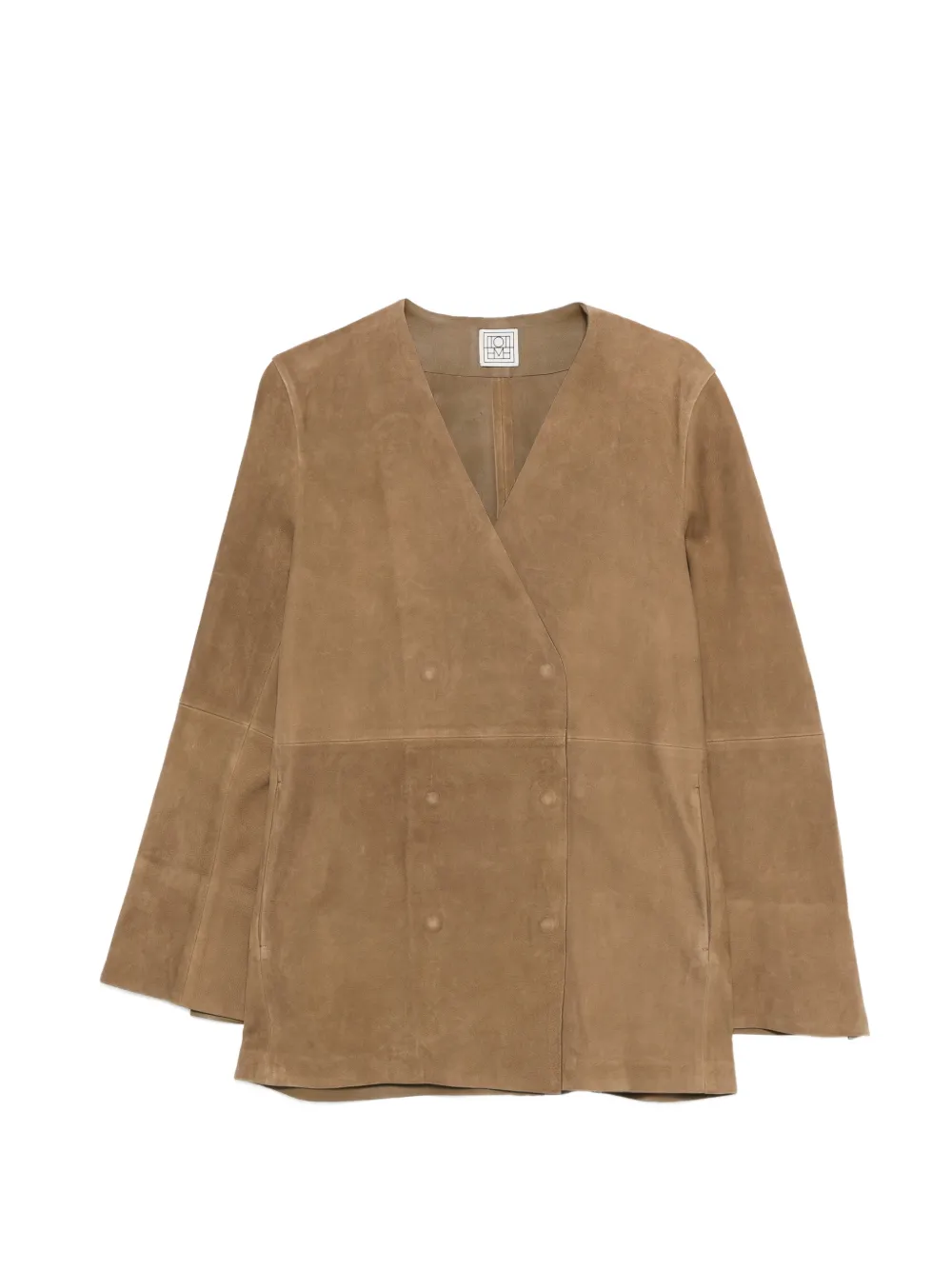 TOTEME double-breasted V-neck jacket - Marrone