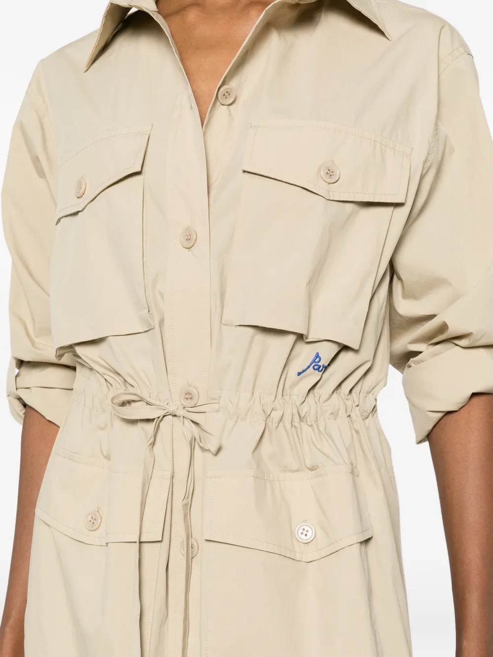 P.A.R.O.S.H. Midi-jurk met klepzakken Beige