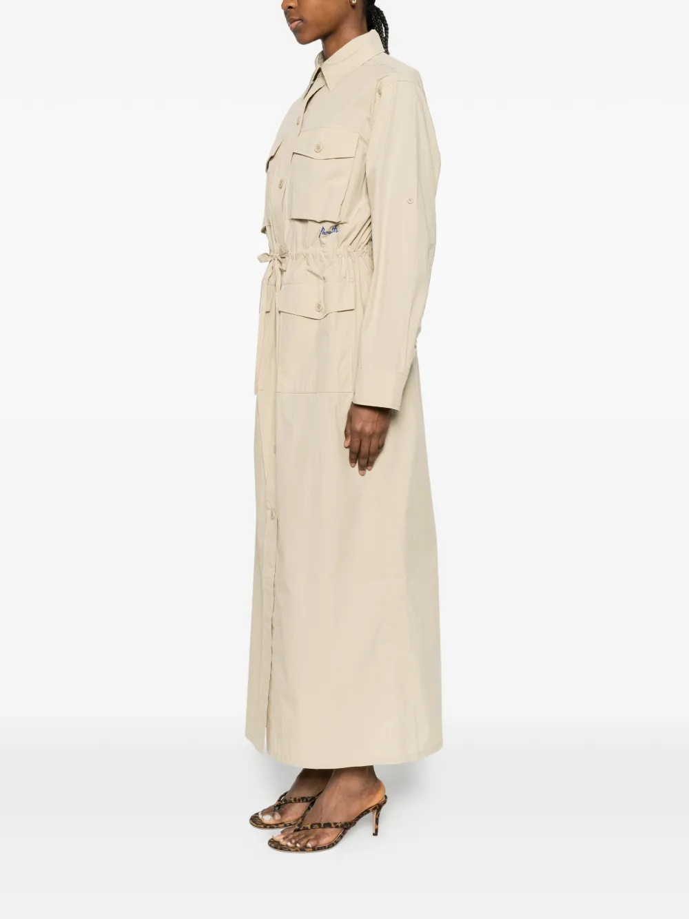 P.A.R.O.S.H. Midi-jurk met klepzakken Beige