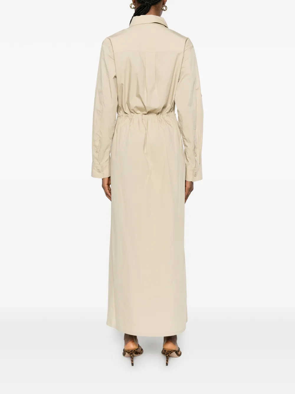 P.A.R.O.S.H. Midi-jurk met klepzakken Beige