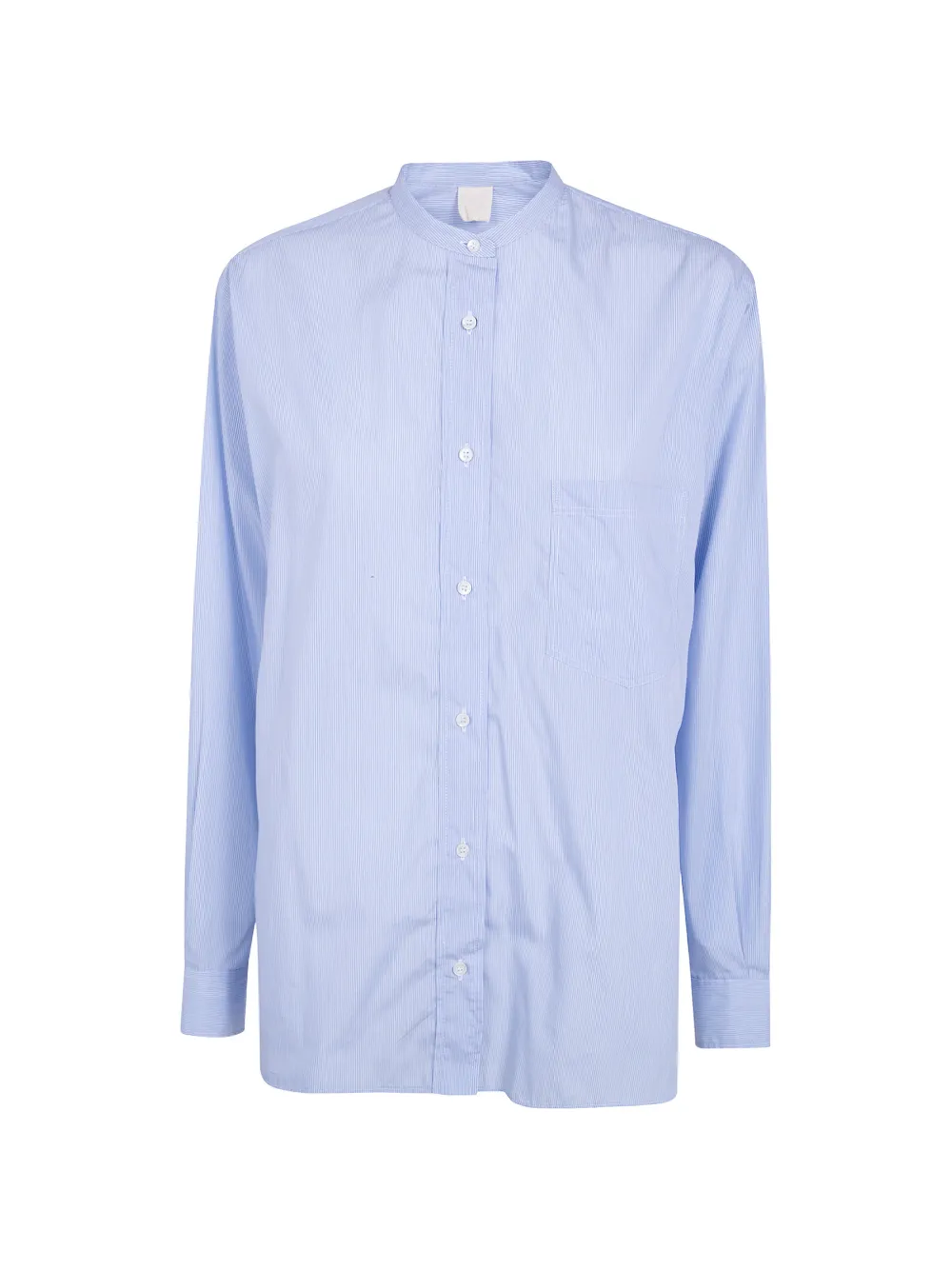 ASPESI striped-pattern band-collar shirt - Blu
