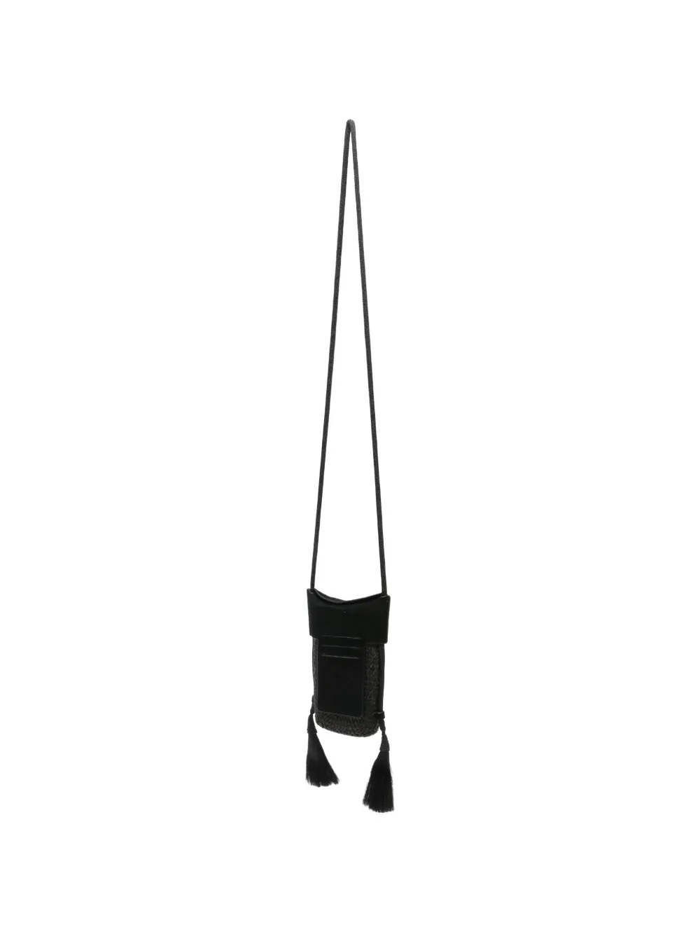 Johanna Ortiz Crystal-embellished Tassel-detail Cross Body Bag in Black, view 2