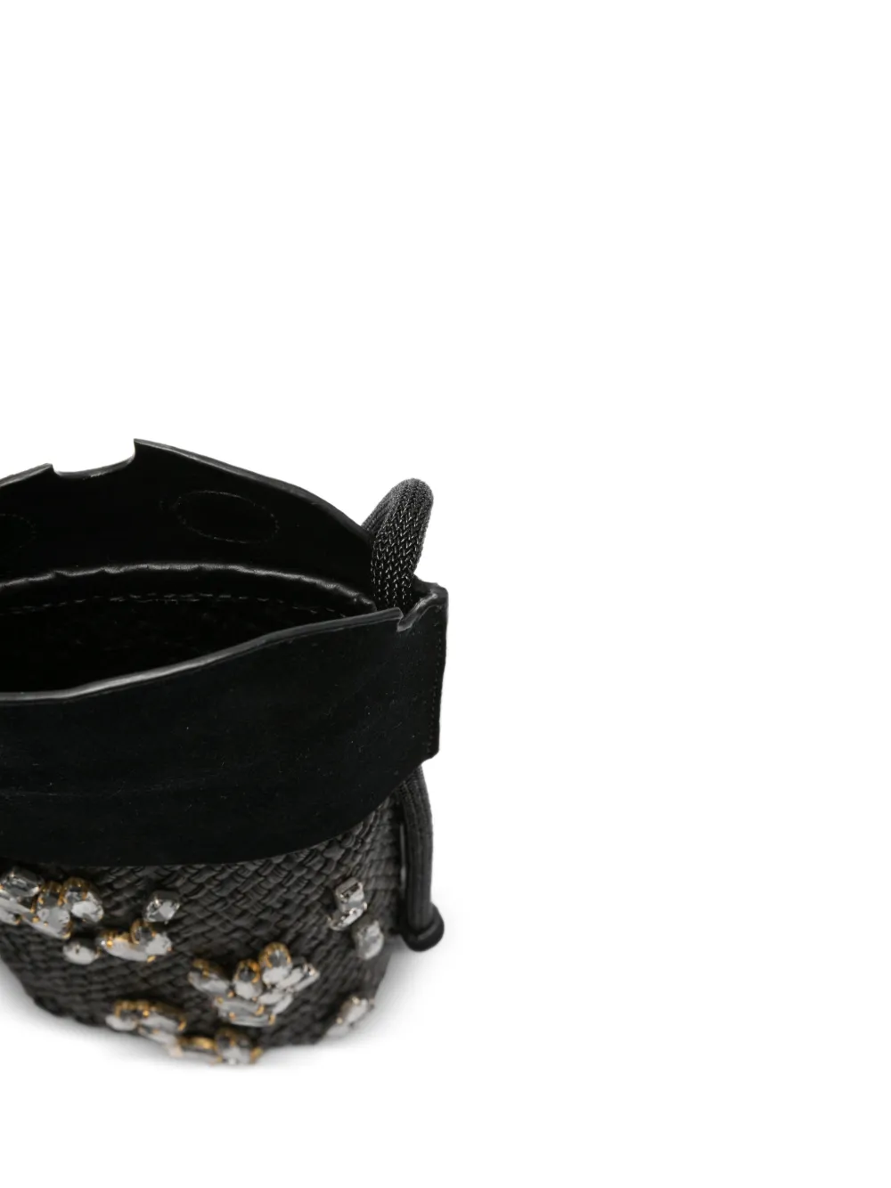 Johanna Ortiz Crystal-embellished Tassel-detail Cross Body Bag in Black, view 4