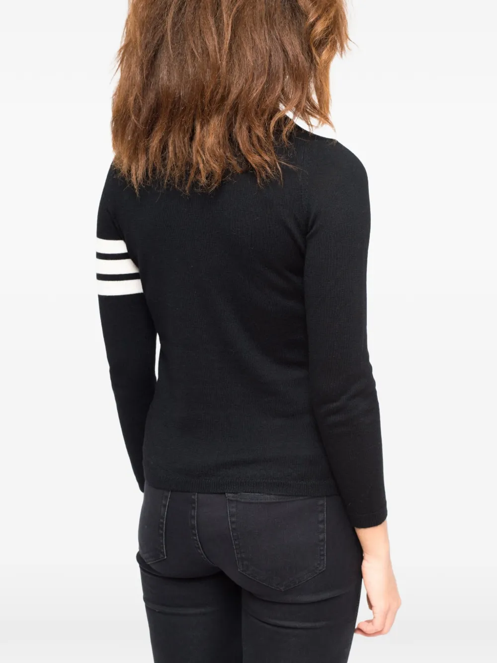 La-Rose Gestreept vest met knopen Zwart