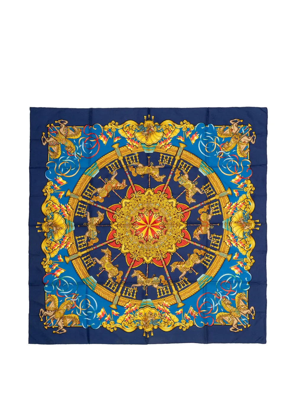 Hermès Pre-Owned Luna printed silk scarf - Blu