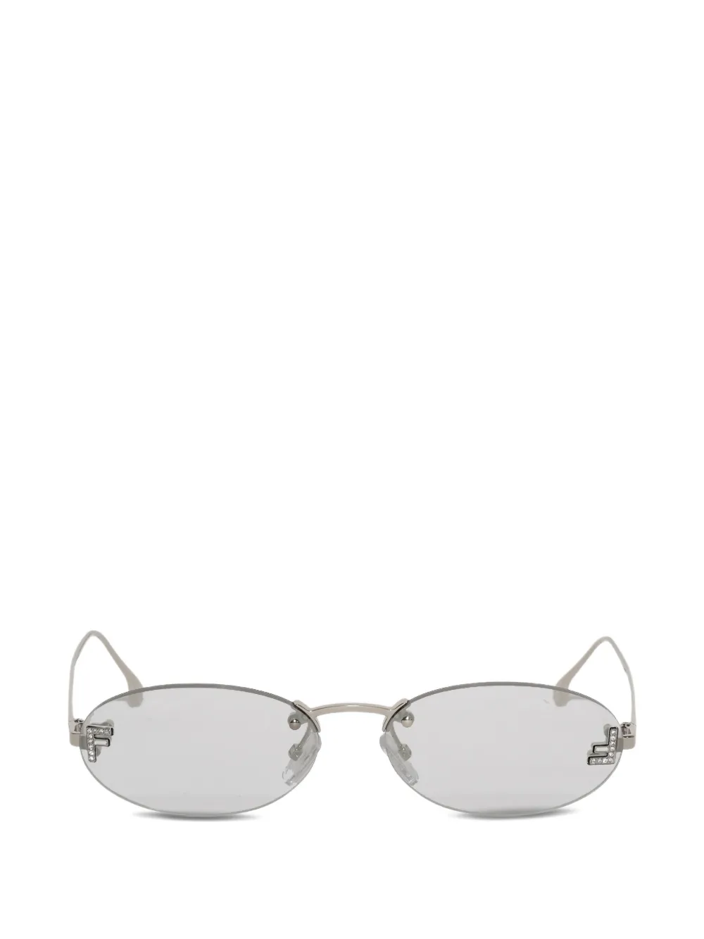 FENDI crystal oval sunglasses - Grigio