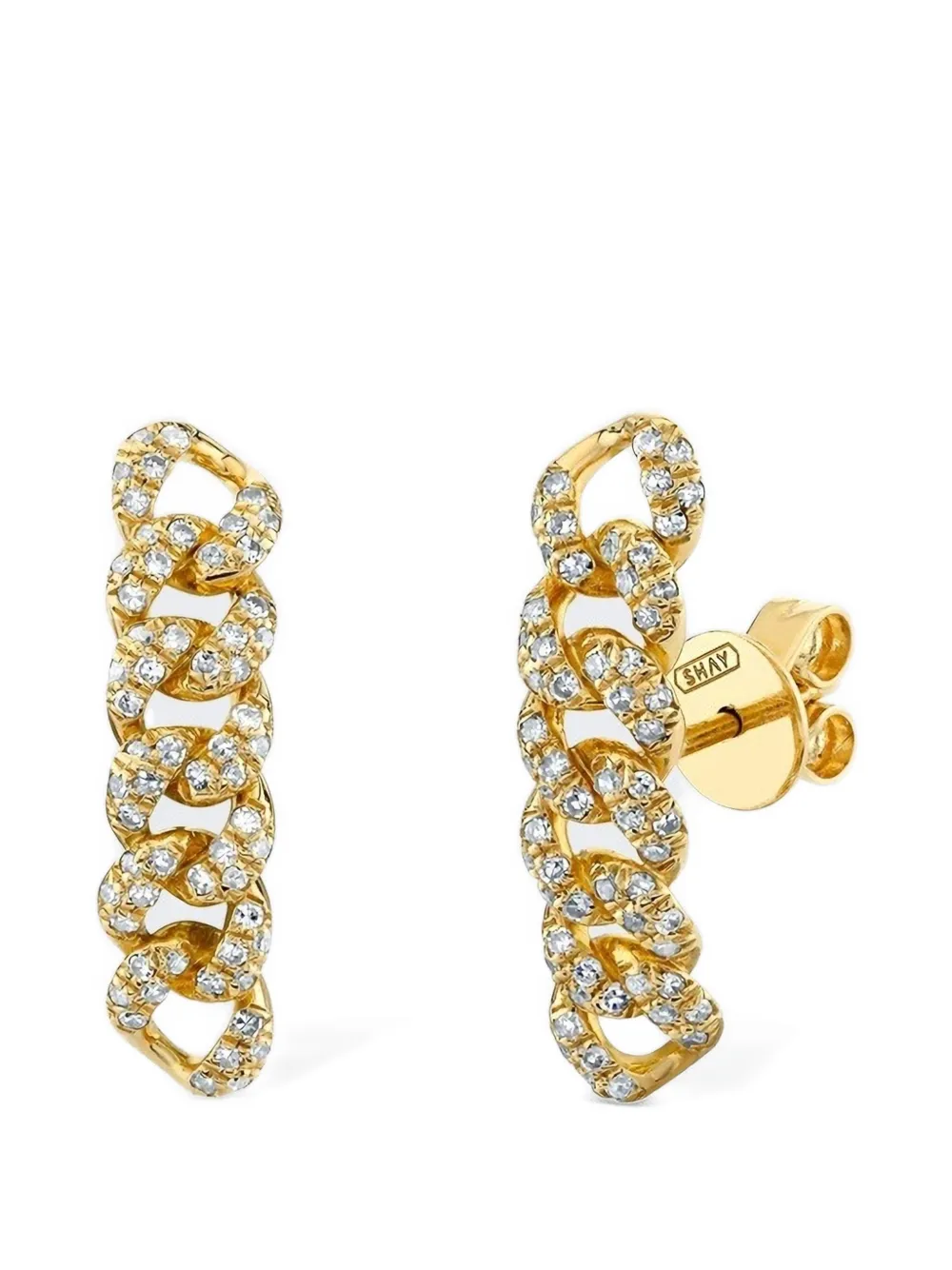 SHAY diamond essential six link huggie earrings · OS