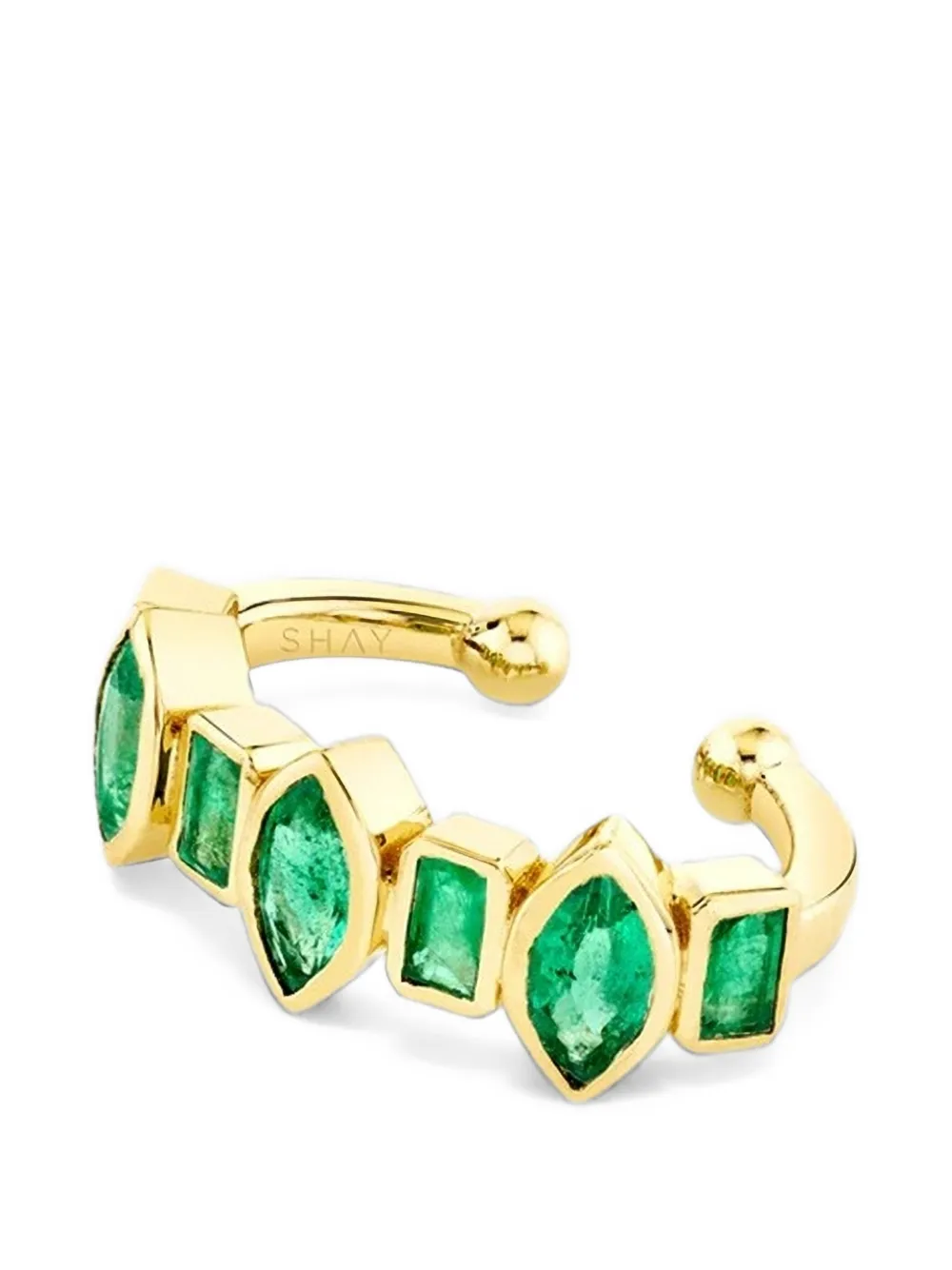 SHAY emerald bezel ear cuff