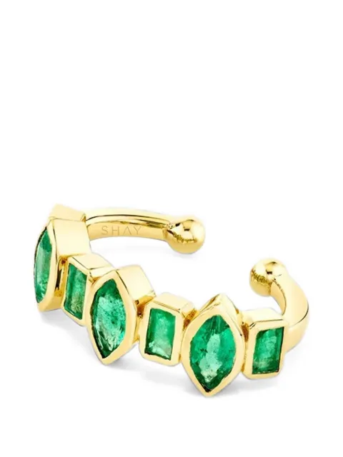 SHAY emerald bezel ear cuff