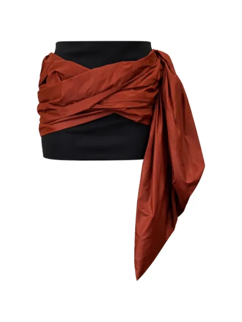 Burc Akyol Taffeta draped mini skirt