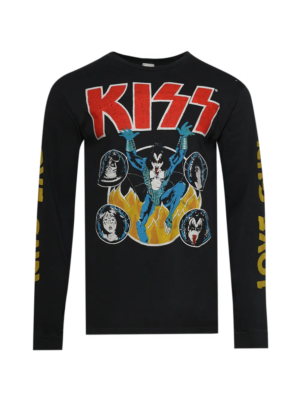 MadeWorn Kiss long-sleeve graphic t-shirt - Nero