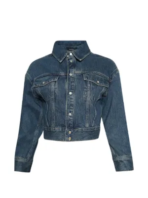 Sacai patchwork-design Denim Jacket | Blue | FARFETCH PT