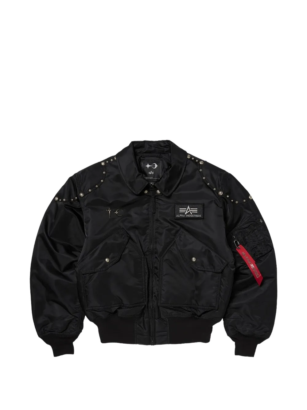 THUG CLUB x Alpha Industries rivet bomber jacket - Nero