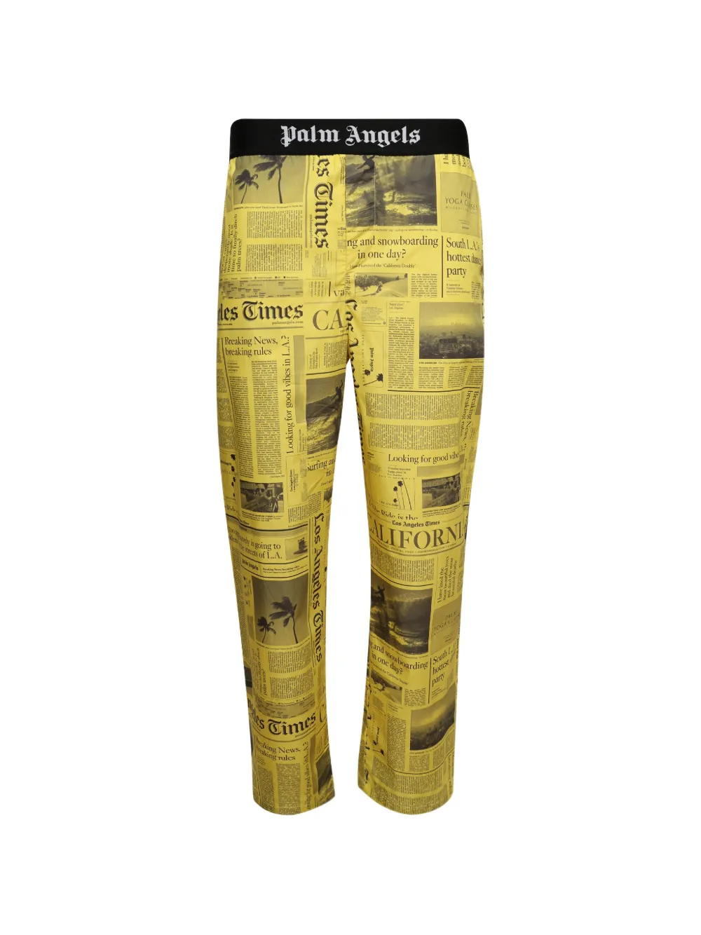 Palm Angels X LA Times newspaper-print trousers - Giallo