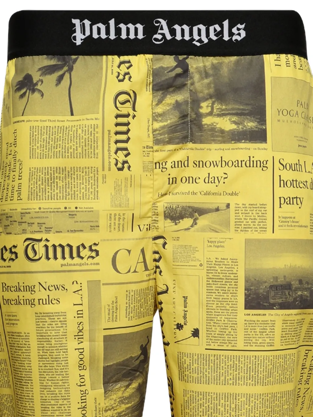 Palm Angels X LA Times broek met krantenprint Geel