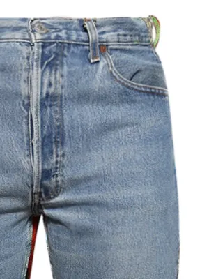 Patchwork Straight-leg Jeans