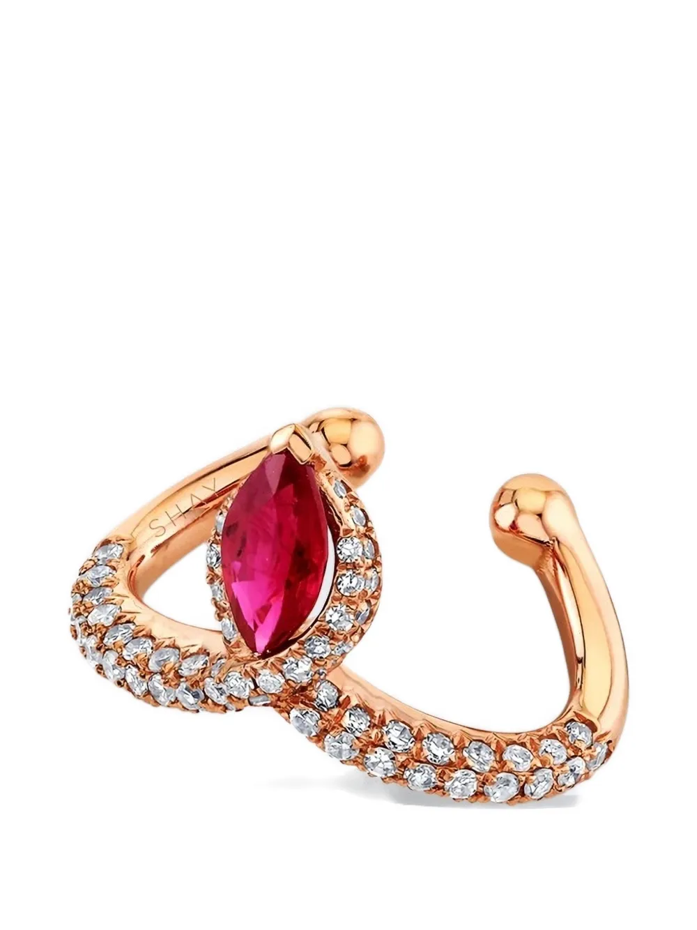 SHAY ruby diamond chevron ear cuff