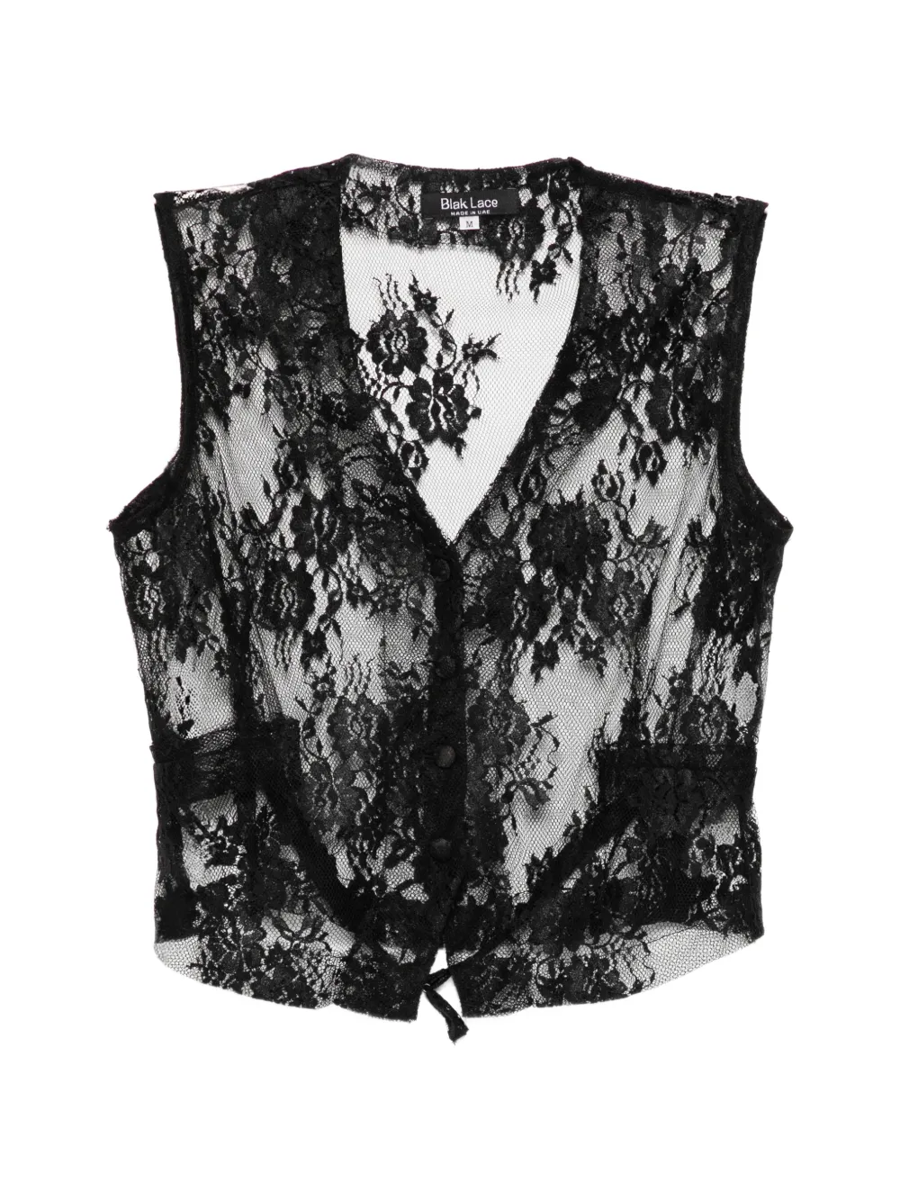 BLAKLACE lace V-neck blouse - Nero