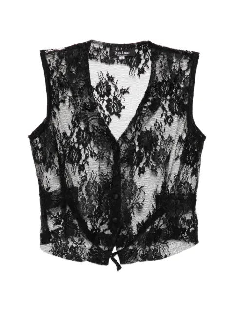 BLAKLACE blusa de encaje con cuello en V