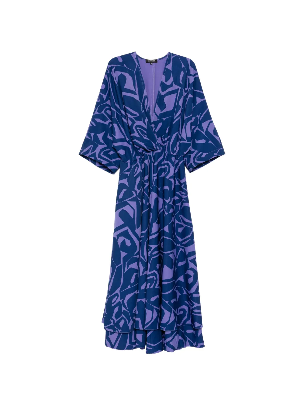 BLAKLACE geometric print V-neck dress - Viola