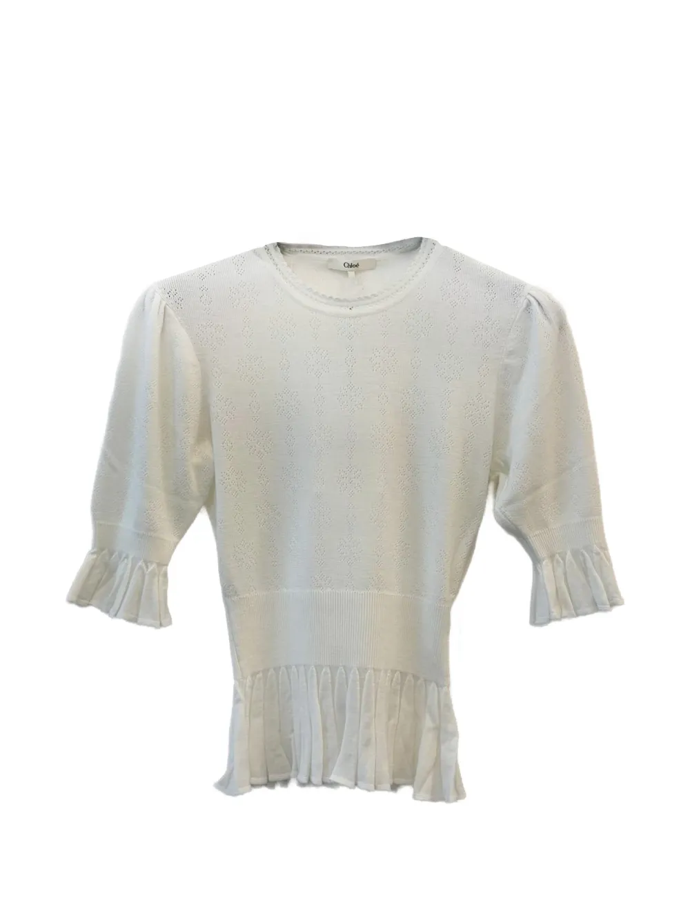 Chloé ruffled T-shirt - Weiß
