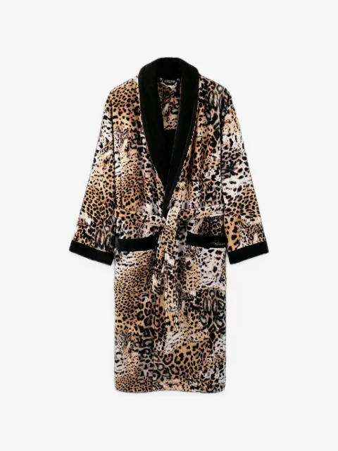 Roberto Cavalli Home jaguar skin-print bath robe