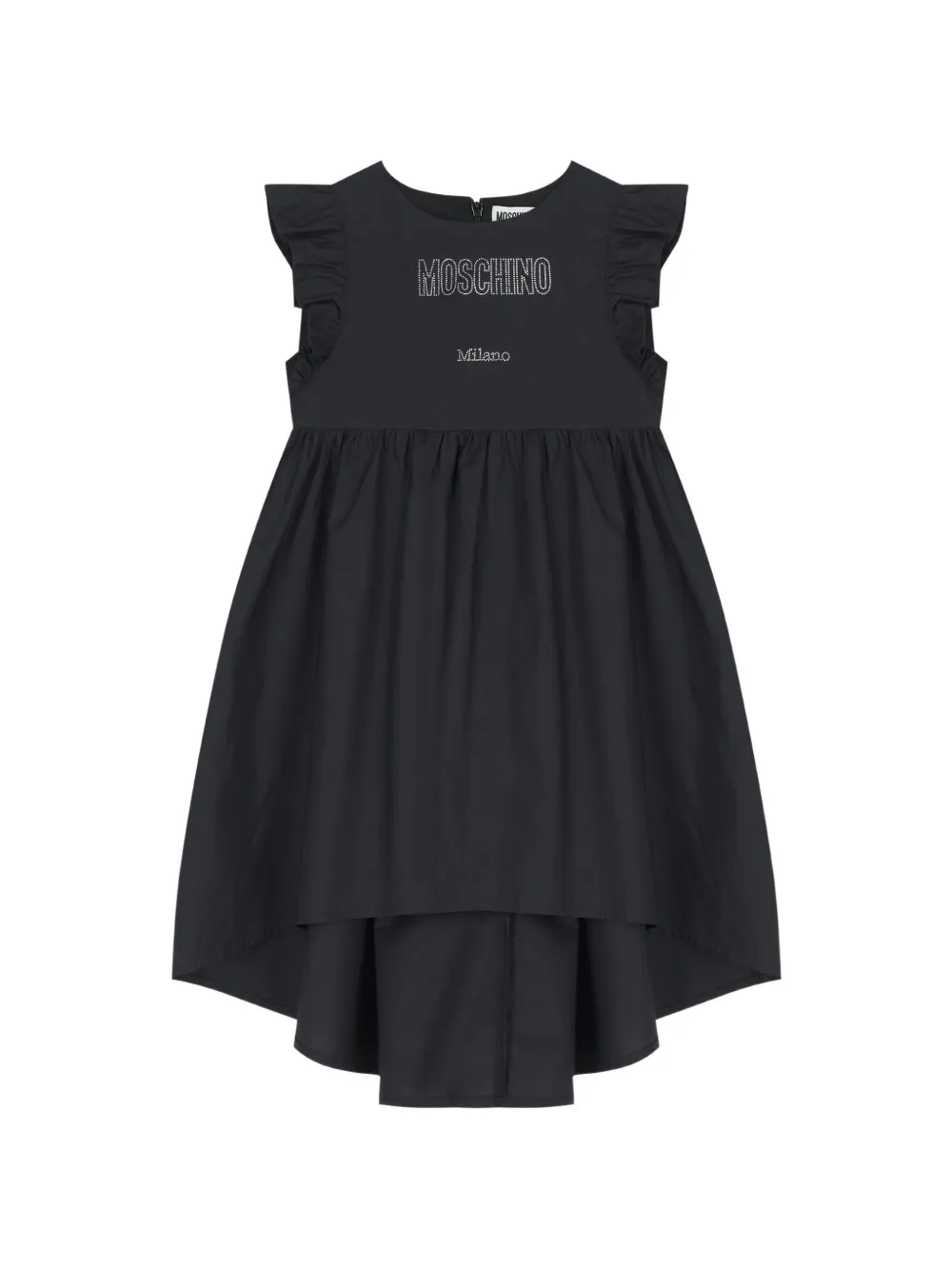 Moschino Kids Abito lungo con ruches - Nero