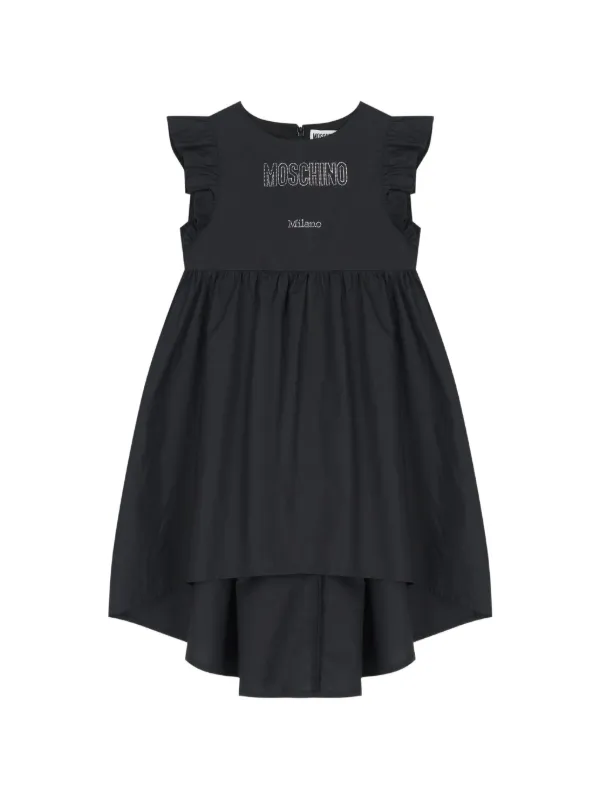 Moschino Kids ラッフル ワンピース | ブラック | FARFETCH JP