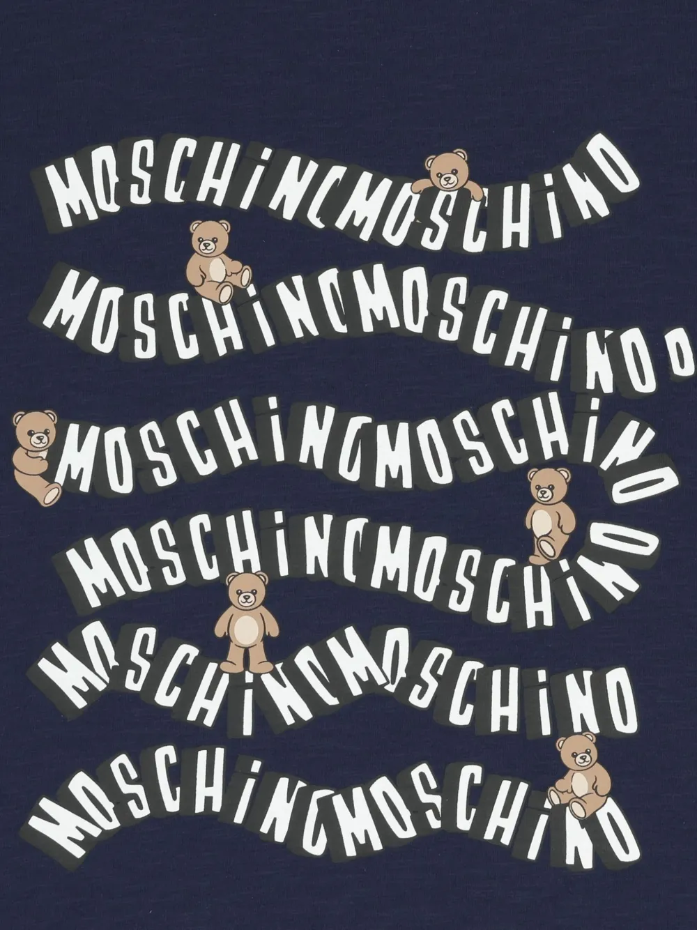 Moschino Kids Teddy T-shirt met logo Blauw