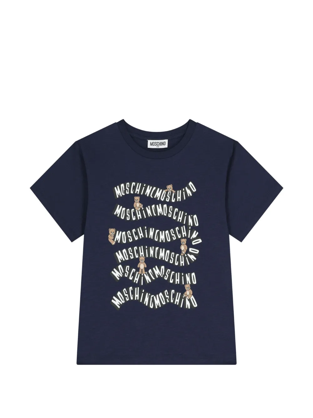 Moschino Kids T-shirt Teddy con logo - Blu