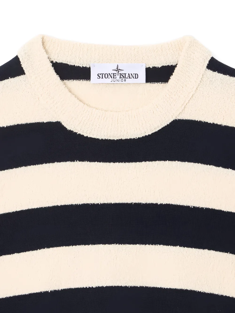  Stone Island Junior Striped Patch Jumper - White 