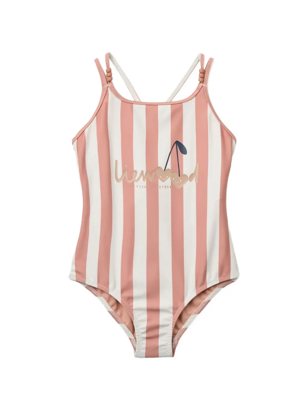 Liewood Suna striped cross-strap swimsuit - Rosa