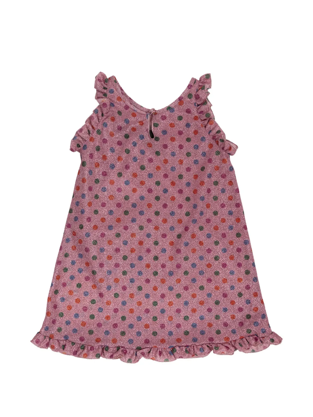  Oseree Kids Ruffled-trim Polka Dot Dress - Pink 