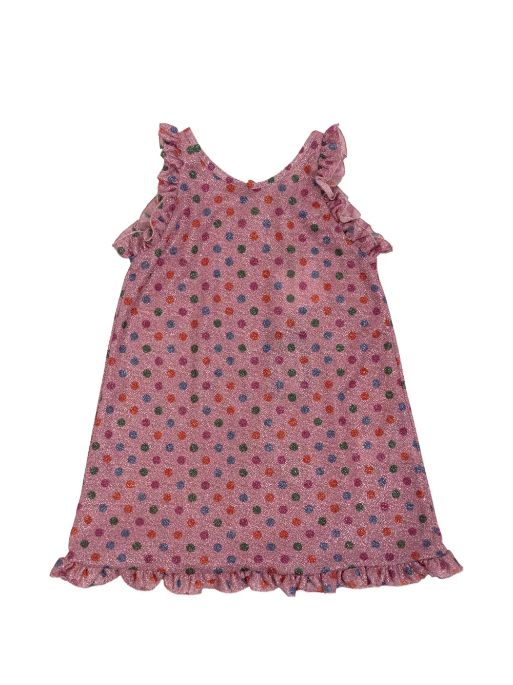Oseree Kids ruffled-trim polka dot dress - Pink