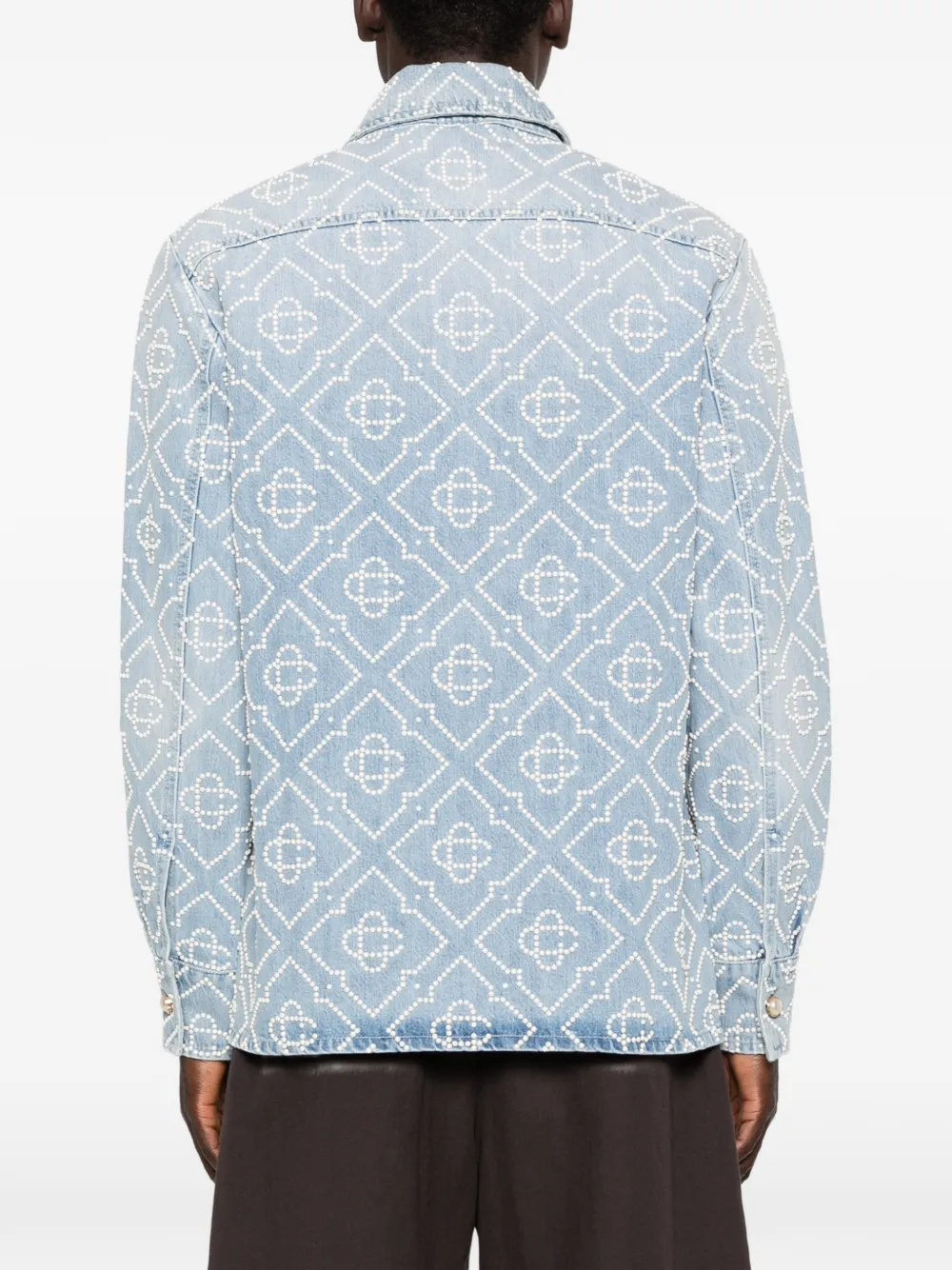 Casablanca Denim overhemd verfraaid met parels Blauw