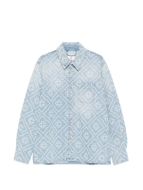 Casablanca monogram-embellished denim shirt