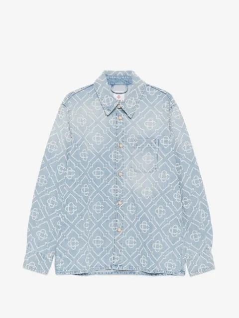 Casablanca Monogram-embellished denim shirt