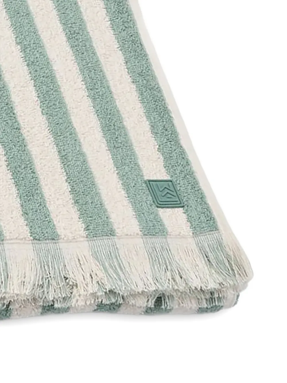  Liewood Summer Striped Fringed Bath Towel - Green 