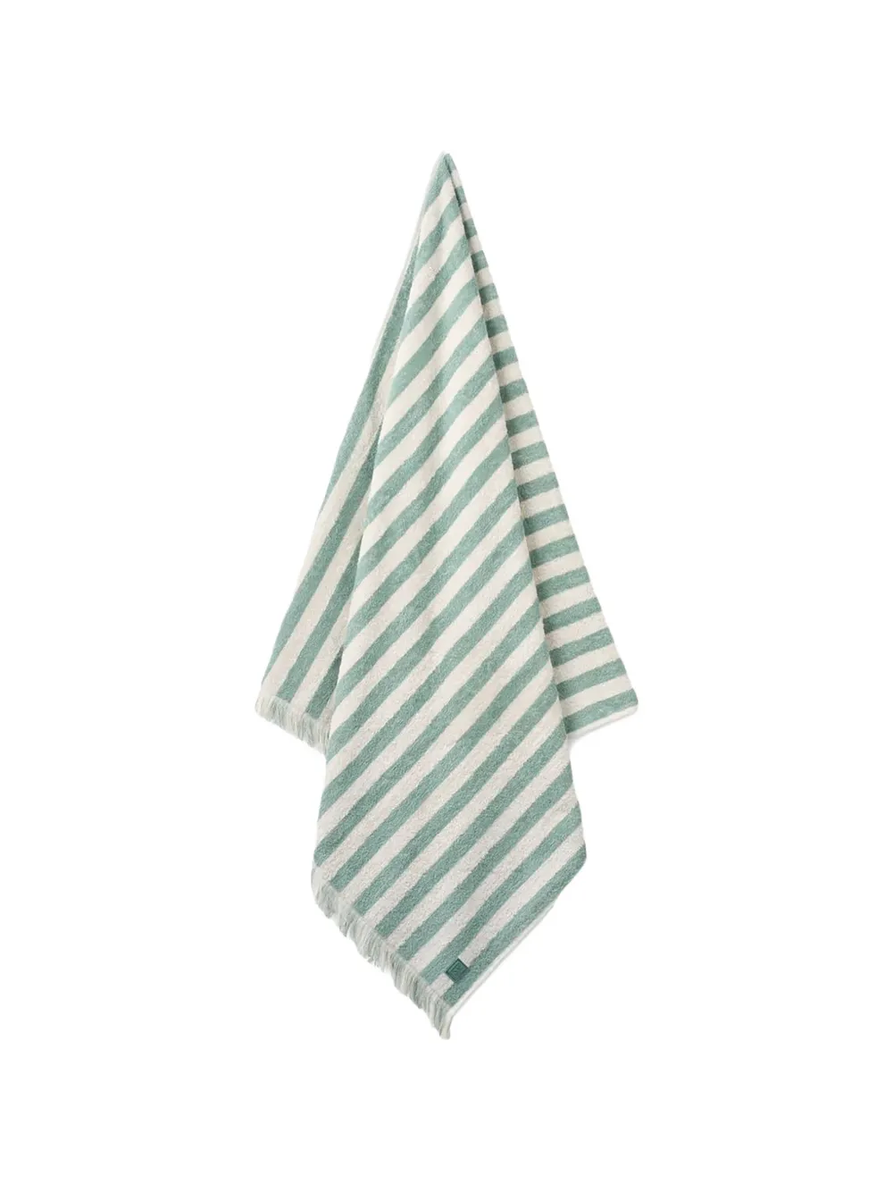  Liewood Summer Striped Fringed Bath Towel - Green 