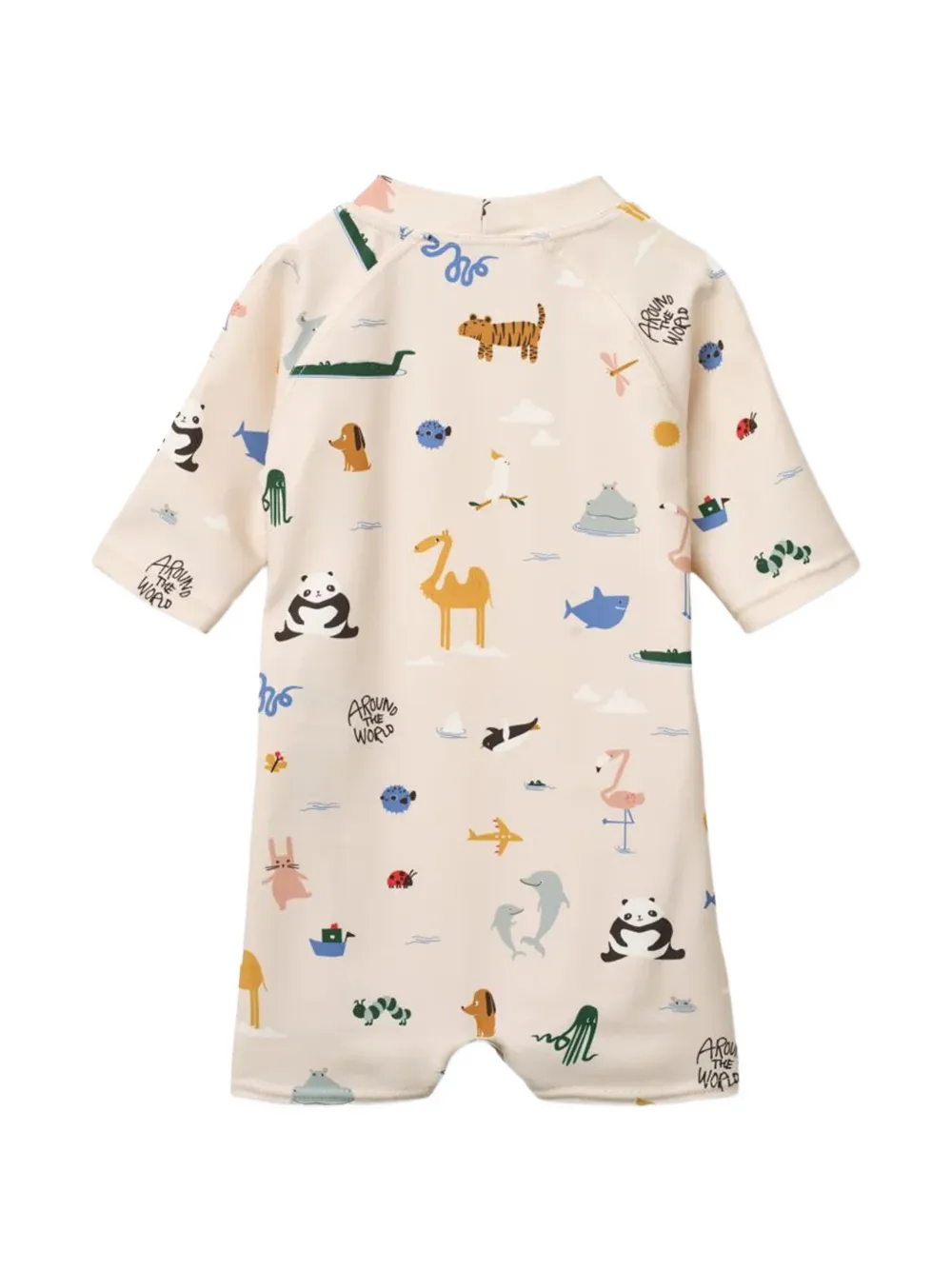  Liewood Thort Short-sleeve Swim Jumpsuit - Neutrals 