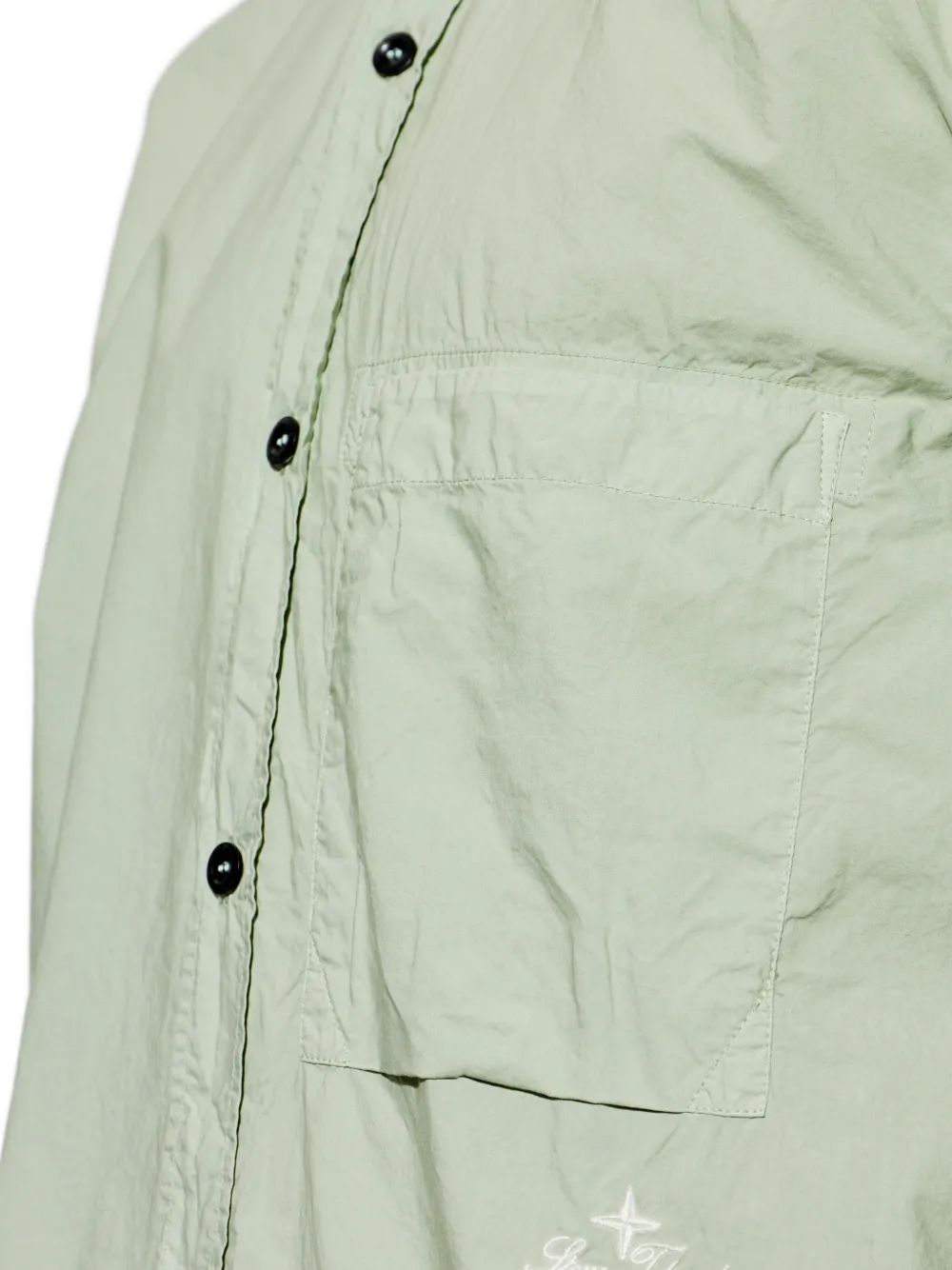 Stone Island 1100002 Tela 'paracadute' shirt van biologisch katoen Groen