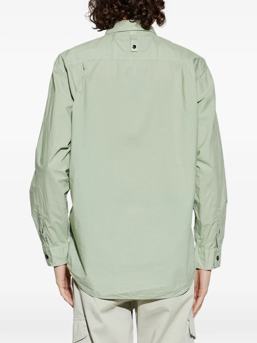 Stone Island 1100002 Tela 'paracadute' shirt van biologisch katoen Groen