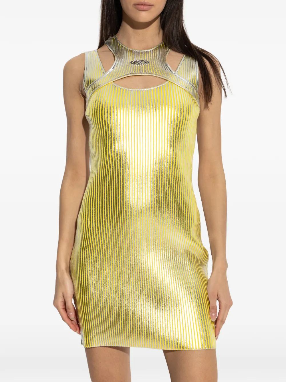 Casablanca Mini-jurk met print en uitgesneden details Geel